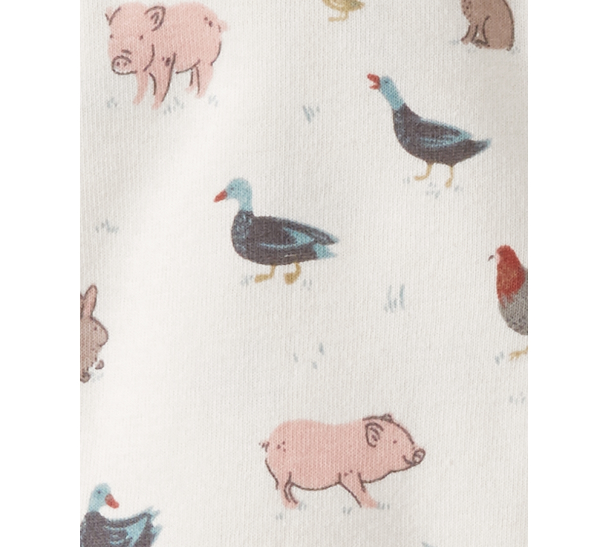 Carter's Little Planet By  Baby Cotton Farm Friends-print Sleep & Play Footed Pajamas In Multi