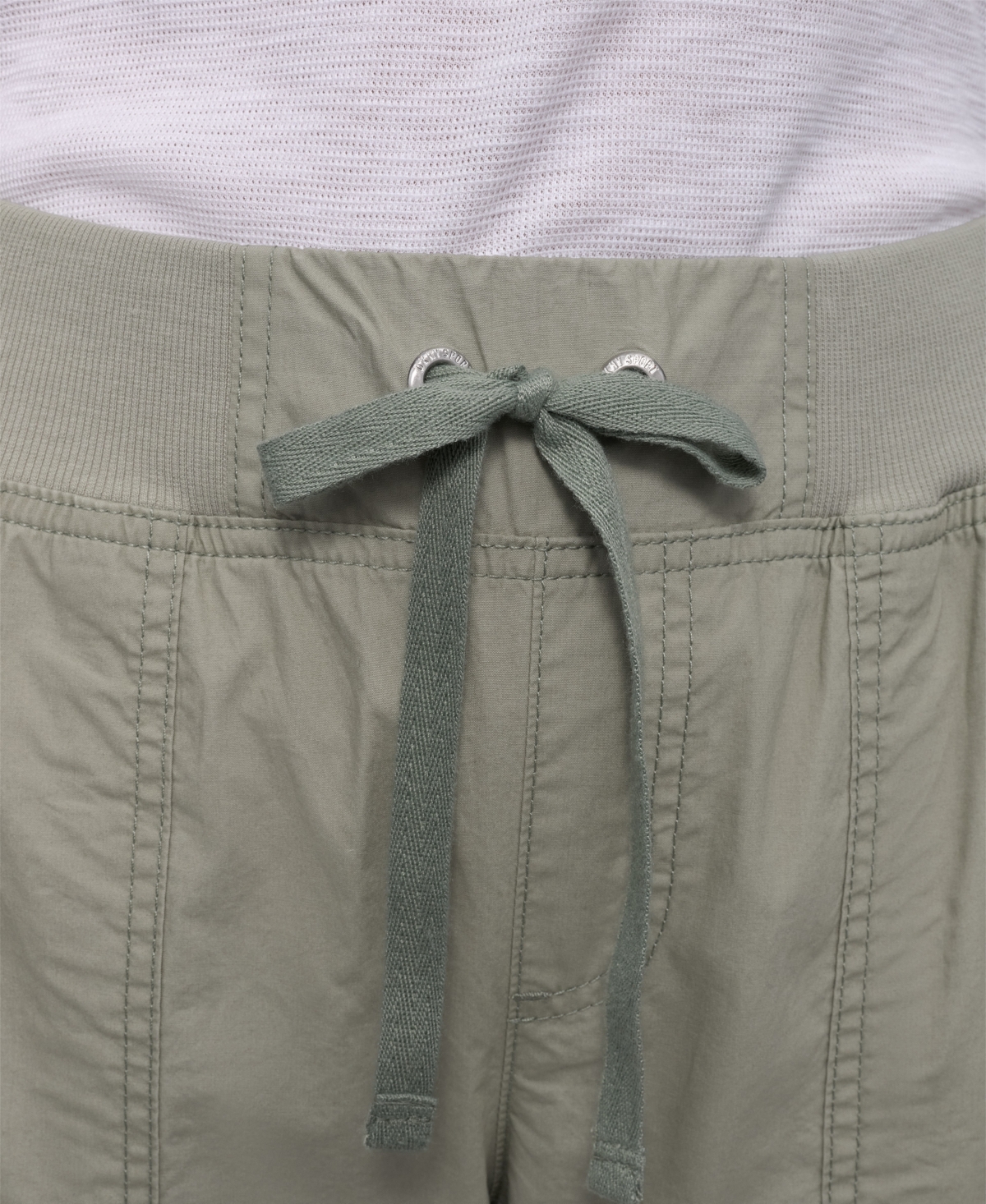 Dkny Women's Convertible Capri Cotton Poplin Cargo Pants In Green
