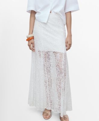 MANGO - Women's Long Lace Skirt