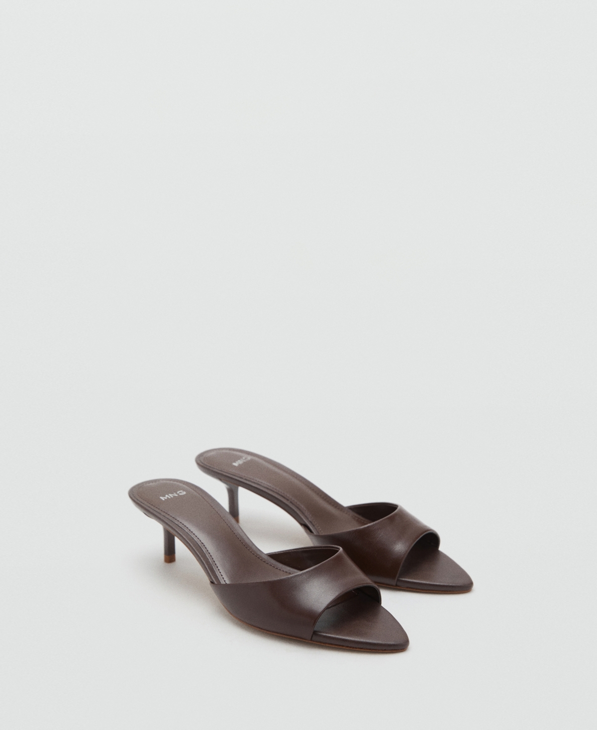 Women's Kitten Heel Leather Sandals - Burnt Orange