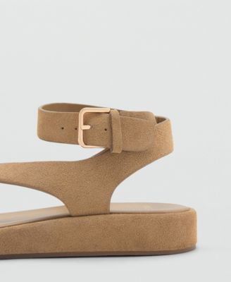 Women's Buckle Split Leather Sandals