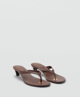 MANGO - Women's Metallic Detail Heeled Sandals