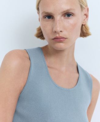 Women's Low-Cut Knitted Crop Top