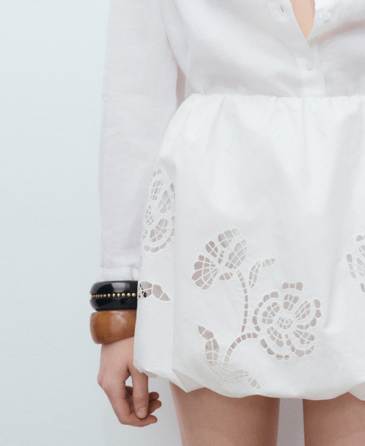 Mango Embroidered Bubble Hem Shorts In Multi
