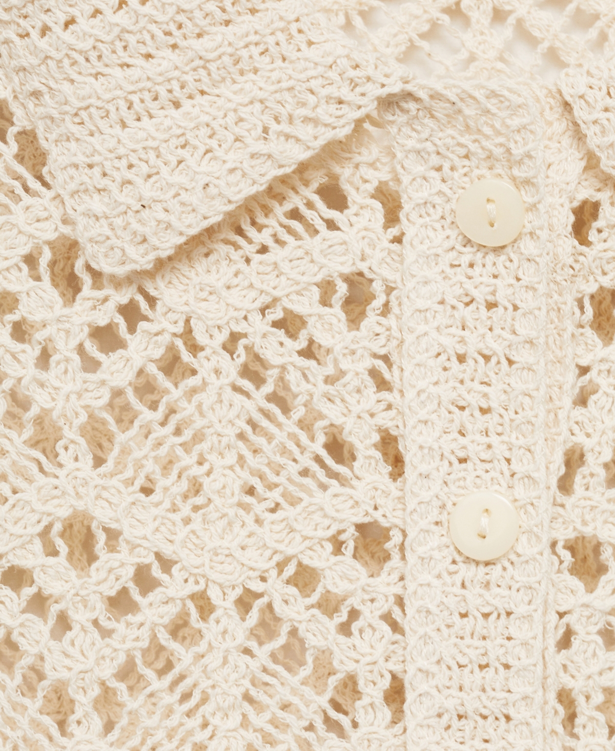 Mango Open Stitch Cotton Blend Knit Polo Sweater In Neutral