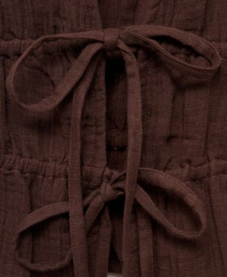 Women's Bows Detail Ruffled Top