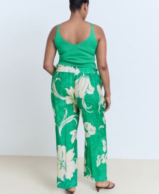 Women's Belt Printed Pants
