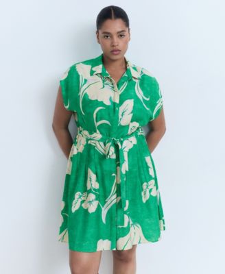 Women's Belt Printed Dress