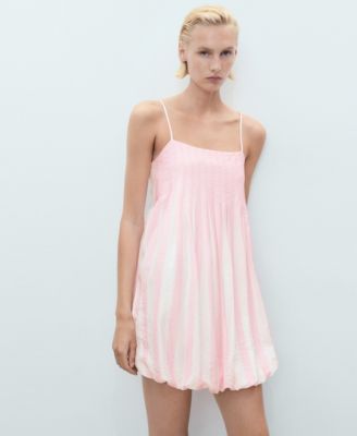 Women's Short Striped Balloon Dress