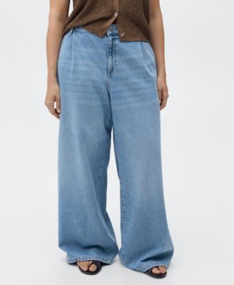 Women's Wide Leg Pleated Jeans
