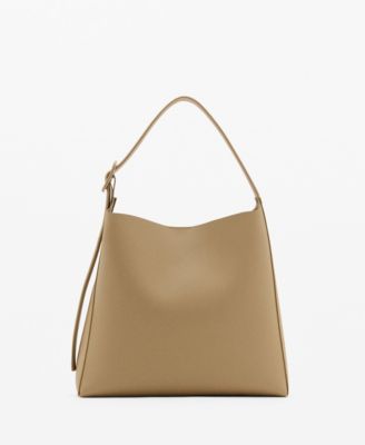 MANGO - Women's Leather Effect Bucket Bag