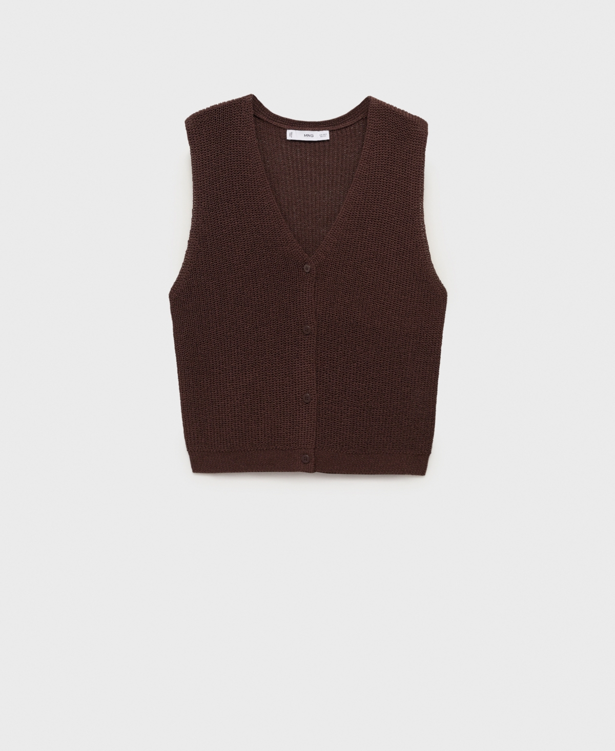 Mango Lightweight Knit Tank Top In Brown
