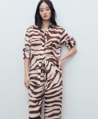 Women's Flowy Zebra Print Pants