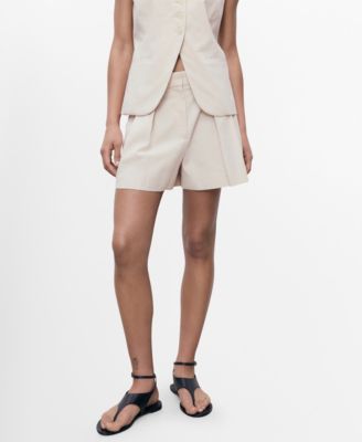 MANGO - Women's Pleated Tailored Shorts