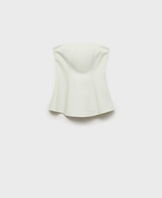 MANGO - Women's Strapless Flared Top