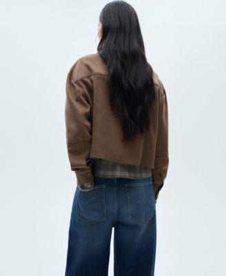 Women's Pockets Leather Effect Jacket