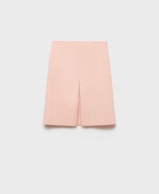 Women's Pleat Detail Cotton Midi Skirt