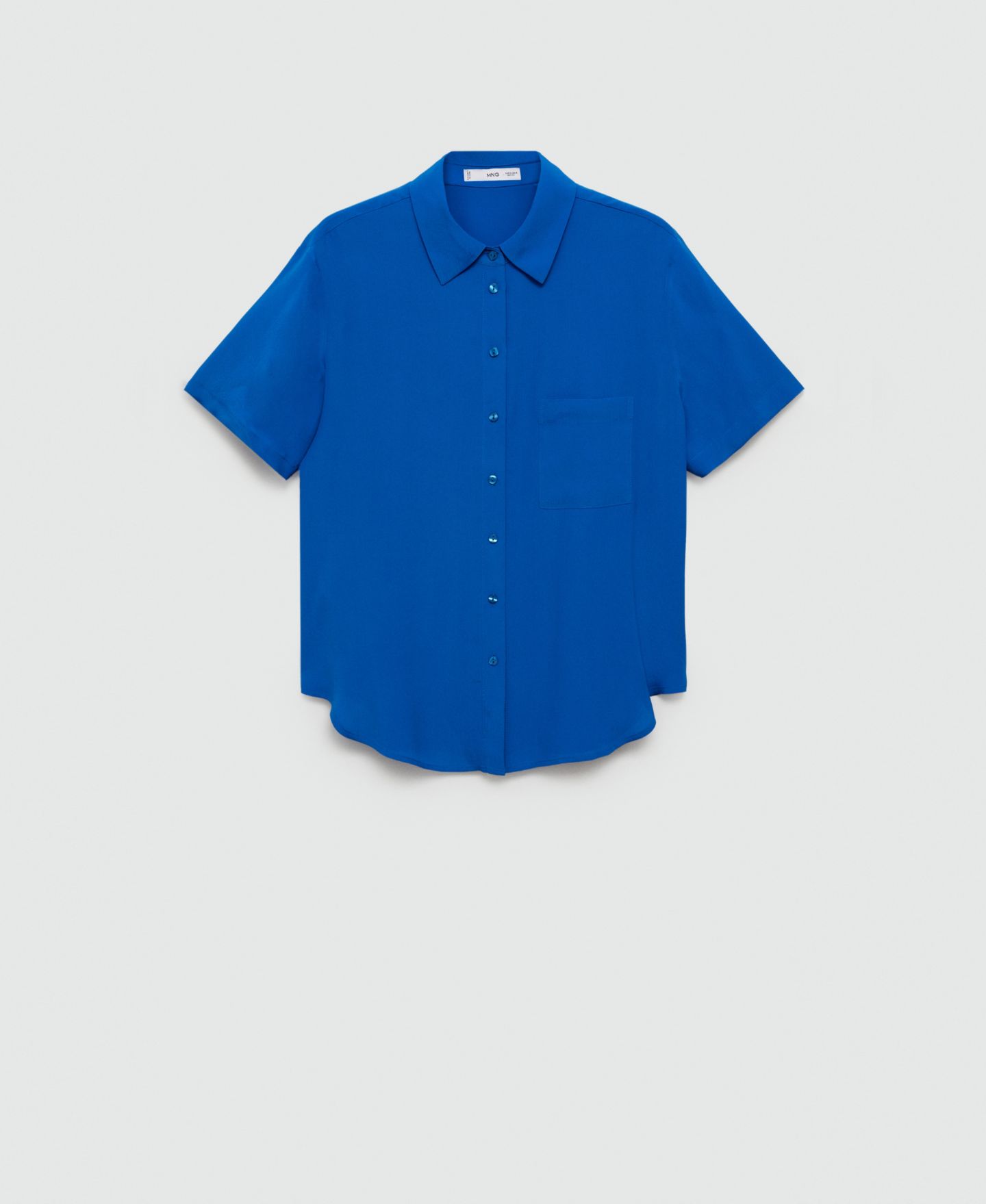 Женская рубашка Mango Short Sleeve, цвет: Синий — фото 1