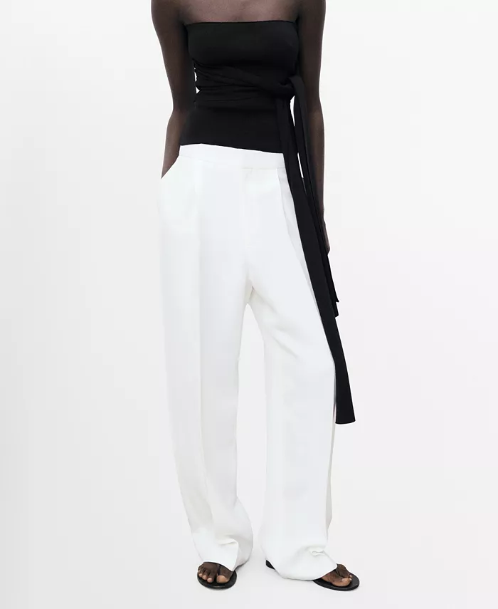 Women's Linen-Blend Pleated Pants