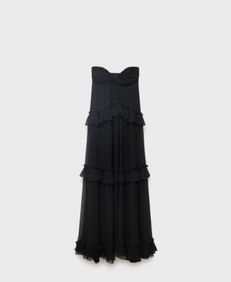 Women's Maxi Strapless Ruffled Dress