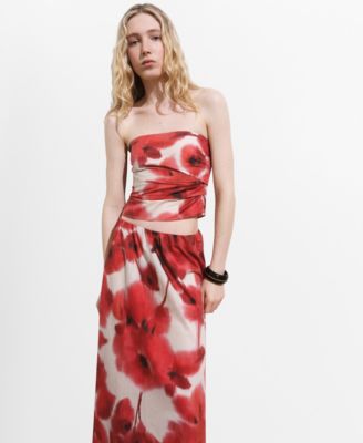 MANGO - Women's Floral Bandeau Top