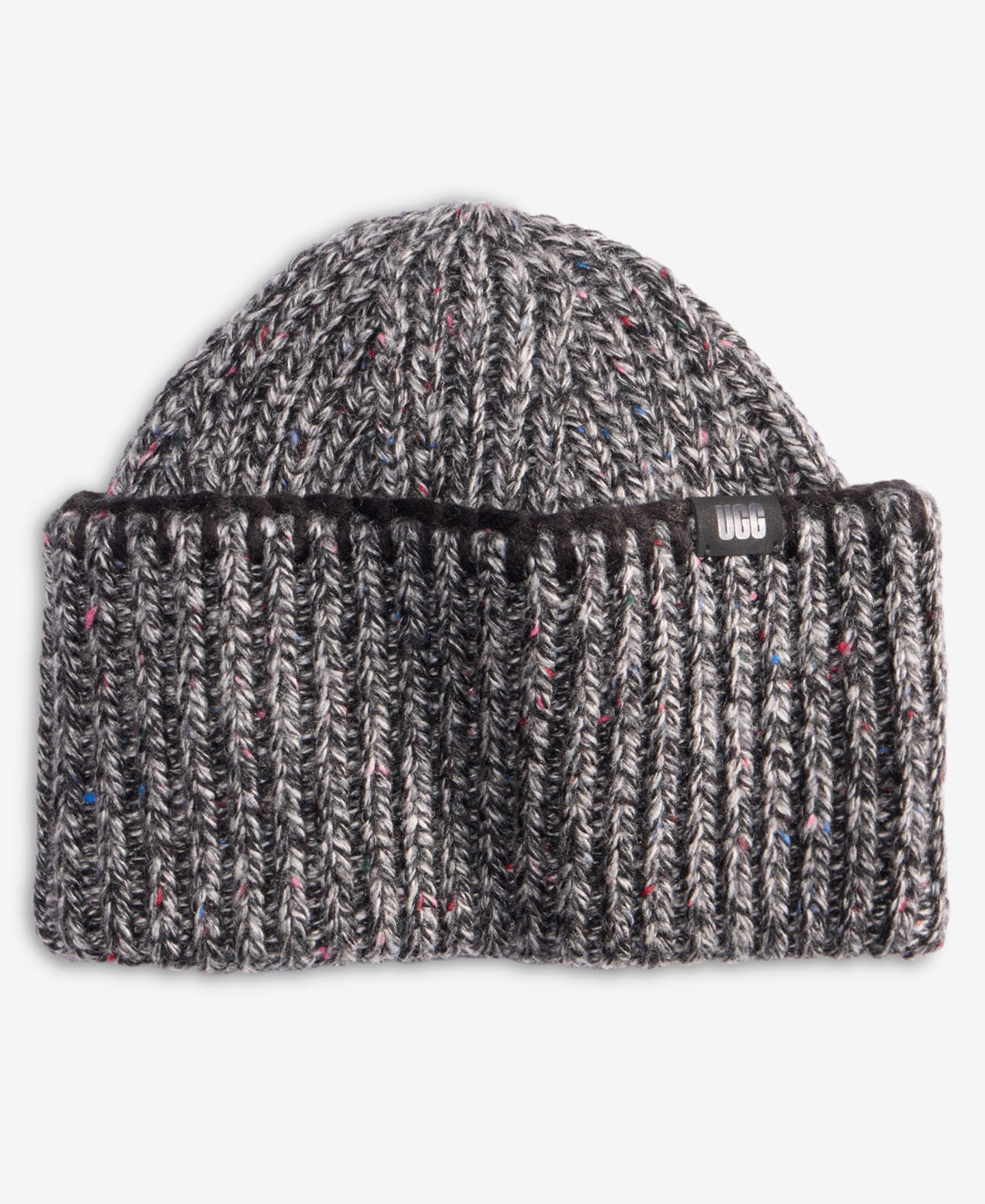 Мужская шапка UGG® Wide Cuff Confetti Beanie, цвет: Чёрный / Разноцветный — фото 1