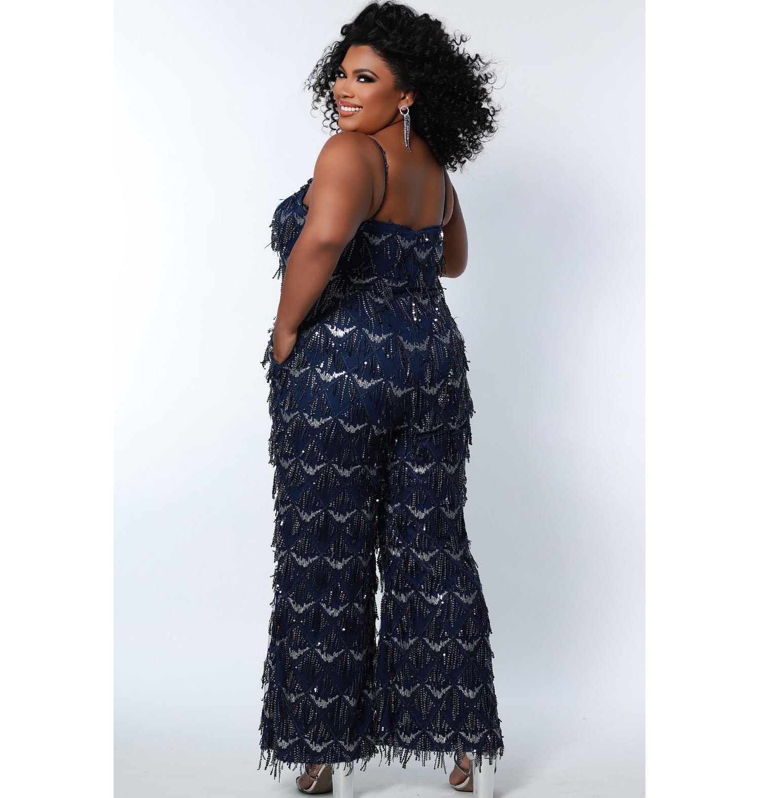 Women's Spaghetti Strap Sequin fringe Jumpsuit