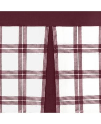 Windowpane Plaid Country Farmhouse Rod Pocket Window Valance - Burgundy