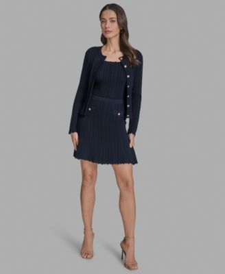 BCBG - Women's Textured-Knit Cropped Cardigan