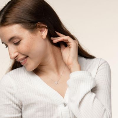 Sterling Silver 18k Gold Plated Crystal Heart Necklace