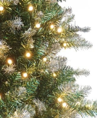 Puleo 7.5 ft. Pre-Lit Glistening Acadia Spruce Artificial Christmas Tree