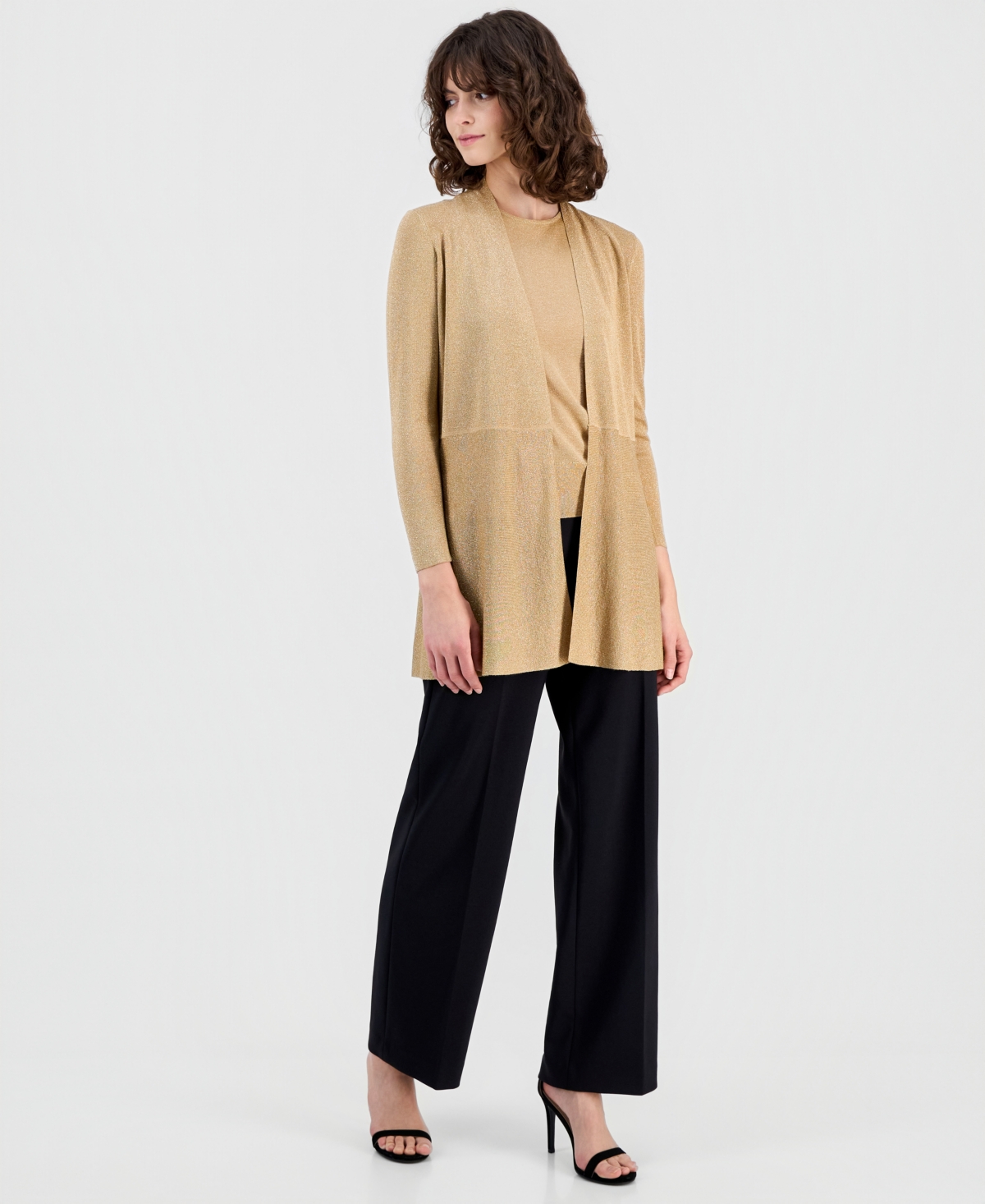 Anne Klein Women's Monteray Metallic Knit Cardigan