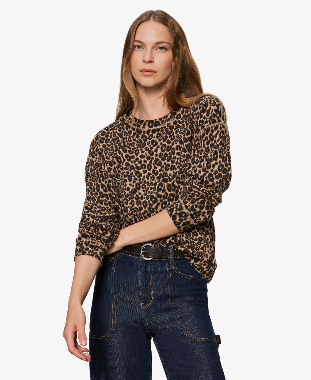Sanctuary Print Long Sleeve Sheer Top In Multi