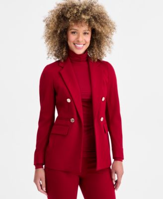 Anne Klein - Women's Triple-Pocket Open-Front Blazer