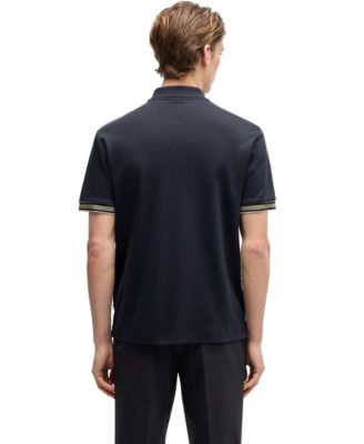 Men's Interlock-Cotton Contrast Tipping Polo