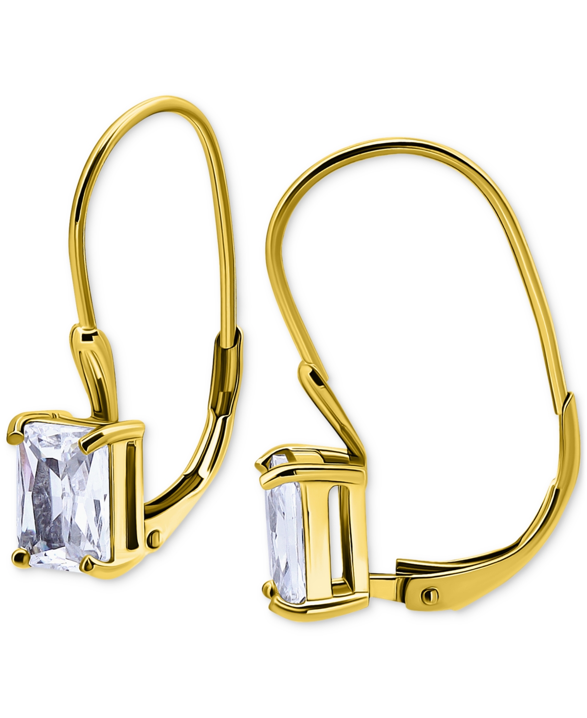 Giani Bernini Round Cubic Zirconia Leverback Earrings In Gold Vermeil Over Sterling Silver, Macy's Exclusive In Gold