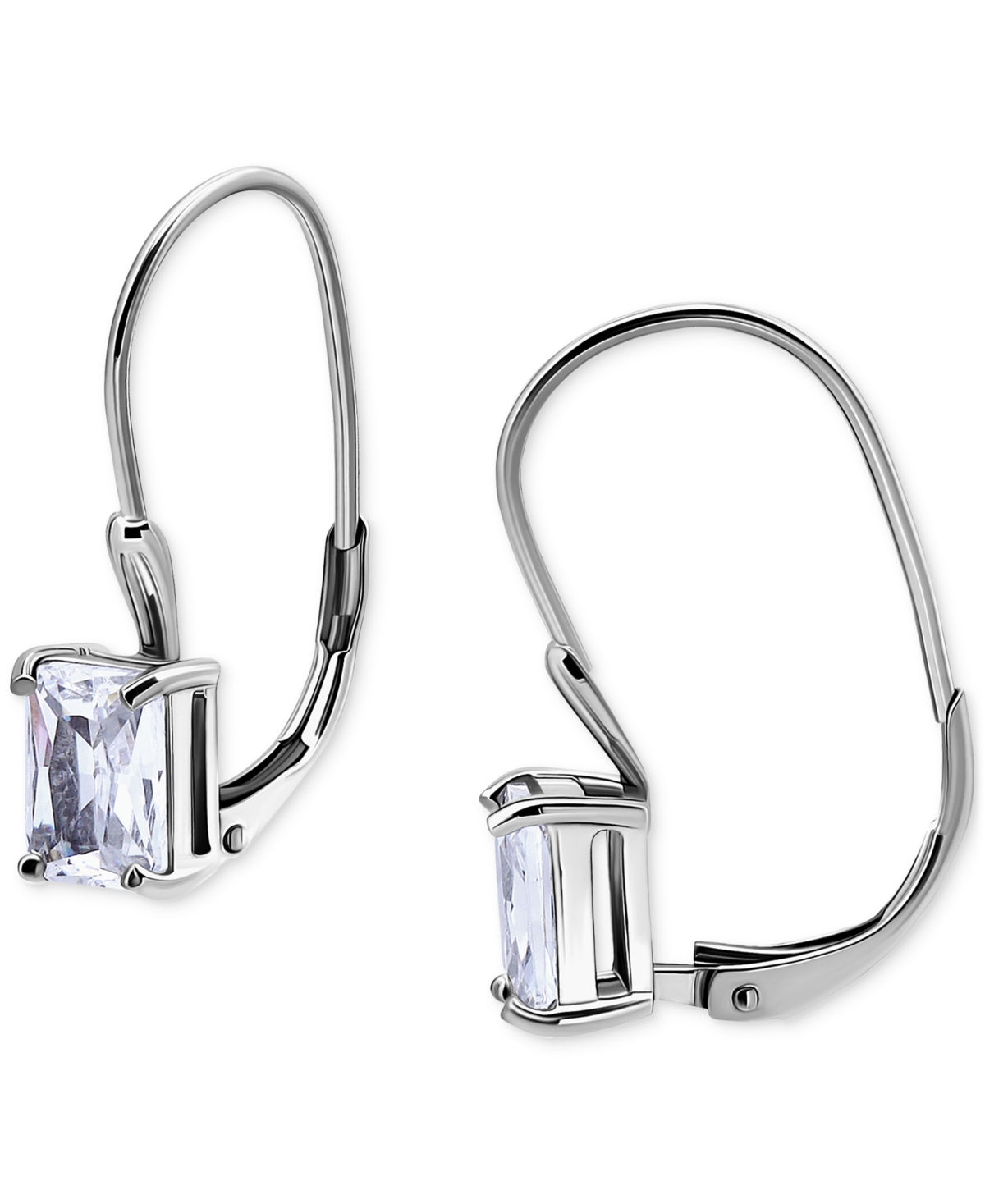Giani Bernini Cubic Zirconia Leverback Earrings In Sterling Silver, Macy's Exclusive In Silver