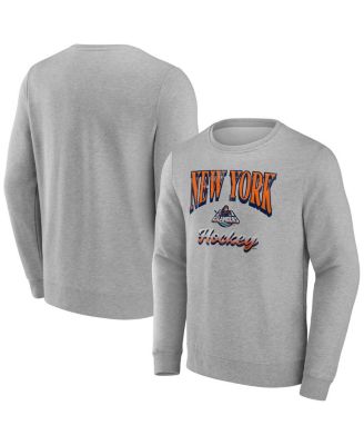 Fanatics - Men's Gray New York Islanders Light the Candle Fleece Pullover Sweatshirt
