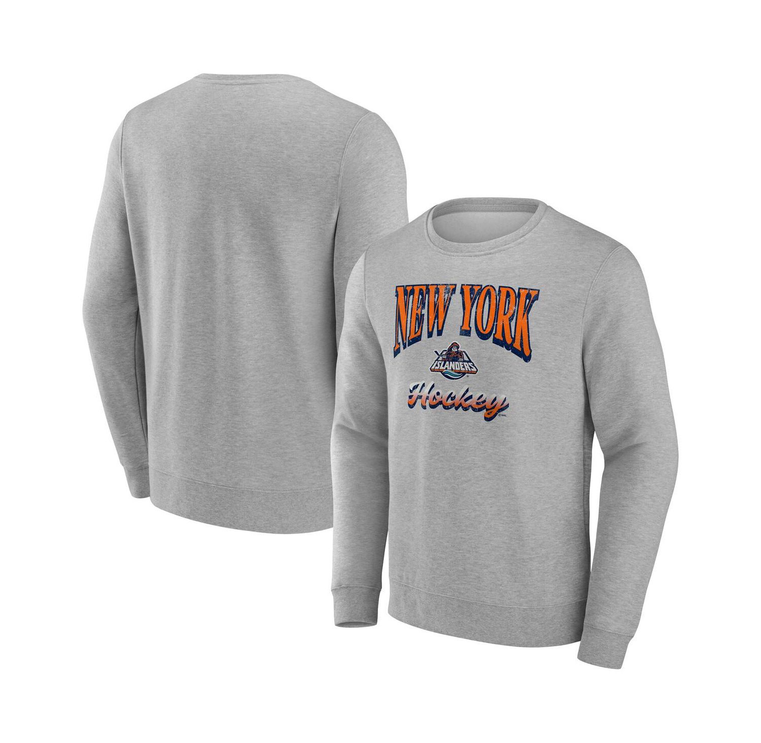 Men's Gray New York Islanders Light the Candle Fleece Pullover Sweatshirt