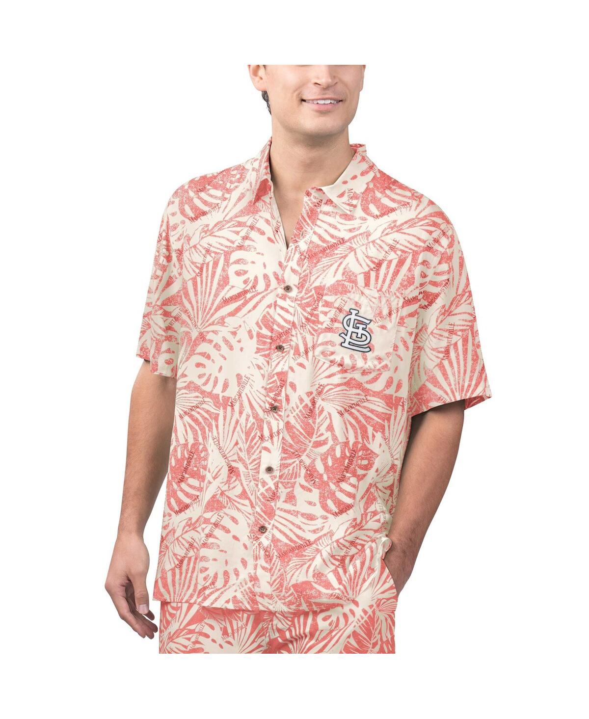 Men's Red St. Louis Cardinals Monstera Print Party Button-Up Shirt - Red