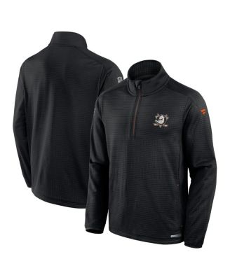 Fanatics - Men's Black Anaheim Ducks Authentic Pro Rink Quarter-Zip Sweatshirt