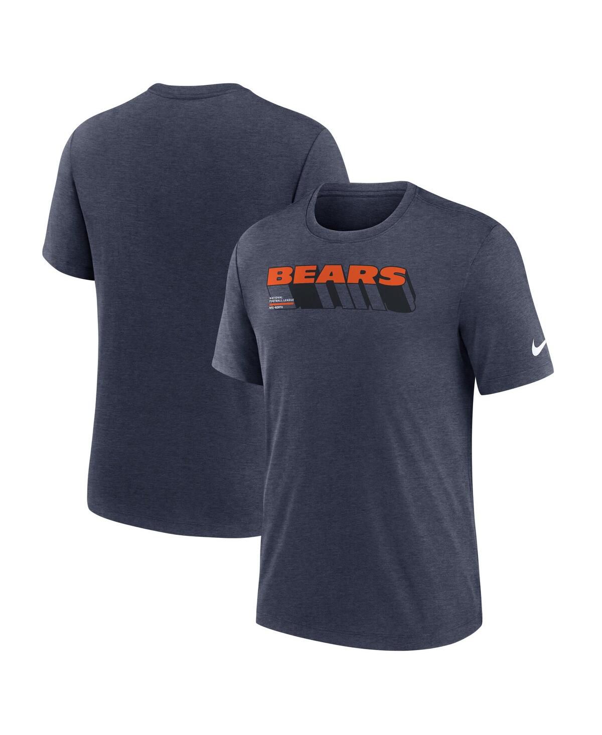 Мужская трехслойная футболка Heather Navy Chicago Bears с длинным рукавом