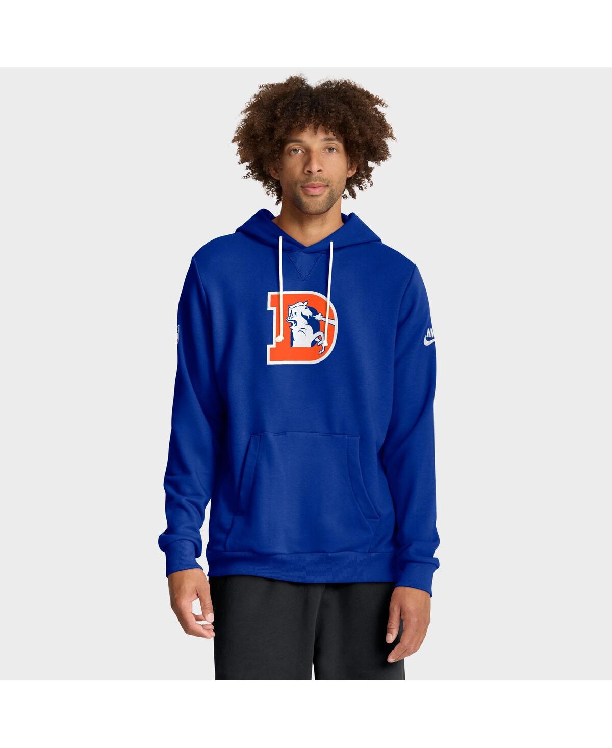 Nike Royal Denver Broncos Sideline Offensive Set Play Performance Pullover Hoodie In Blue