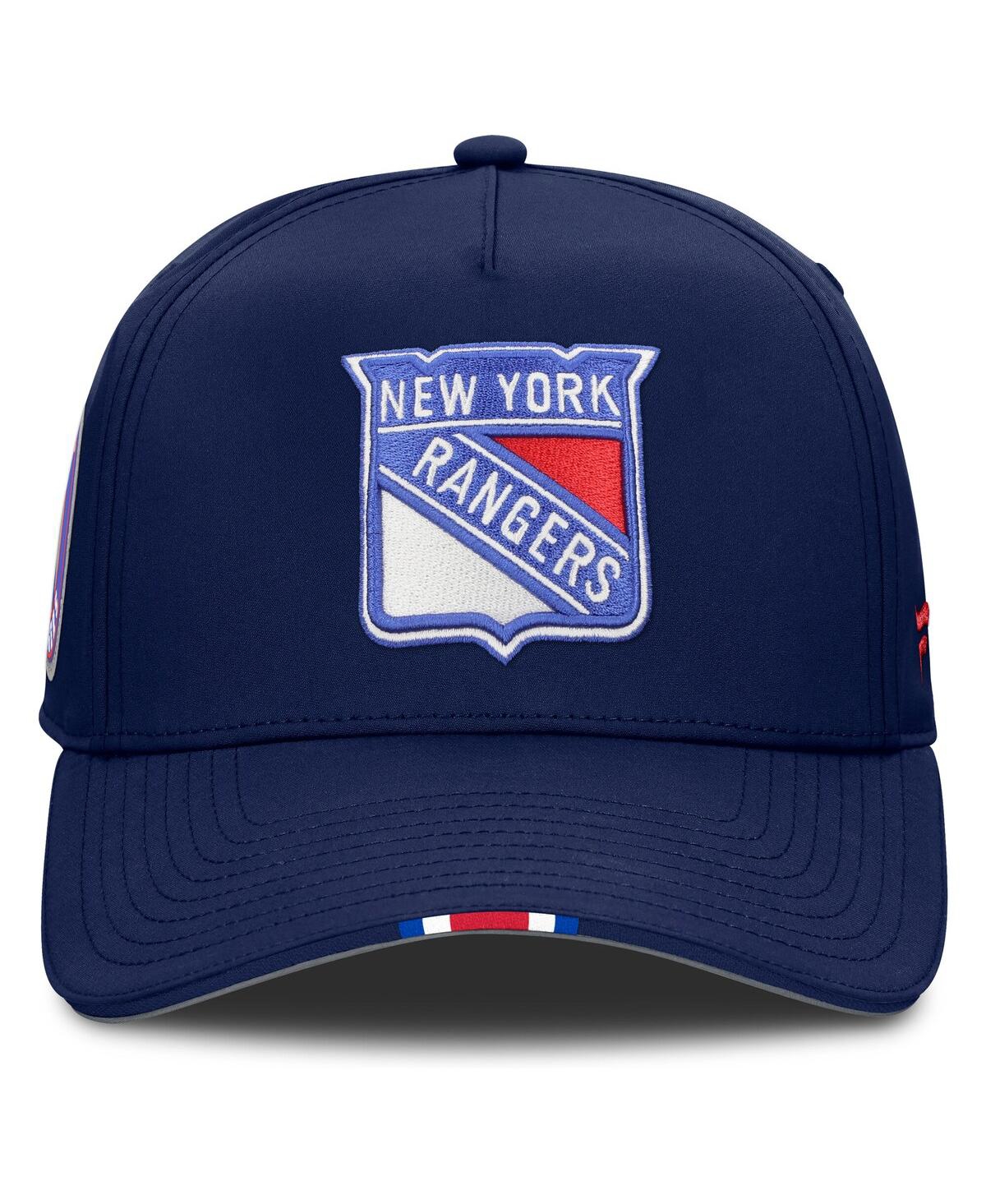 Fanatics Men's Navy New York Rangers 2025 Nhl Draft Authentic Pro On-stage Podium A-frame Adjustable Hat In Blue