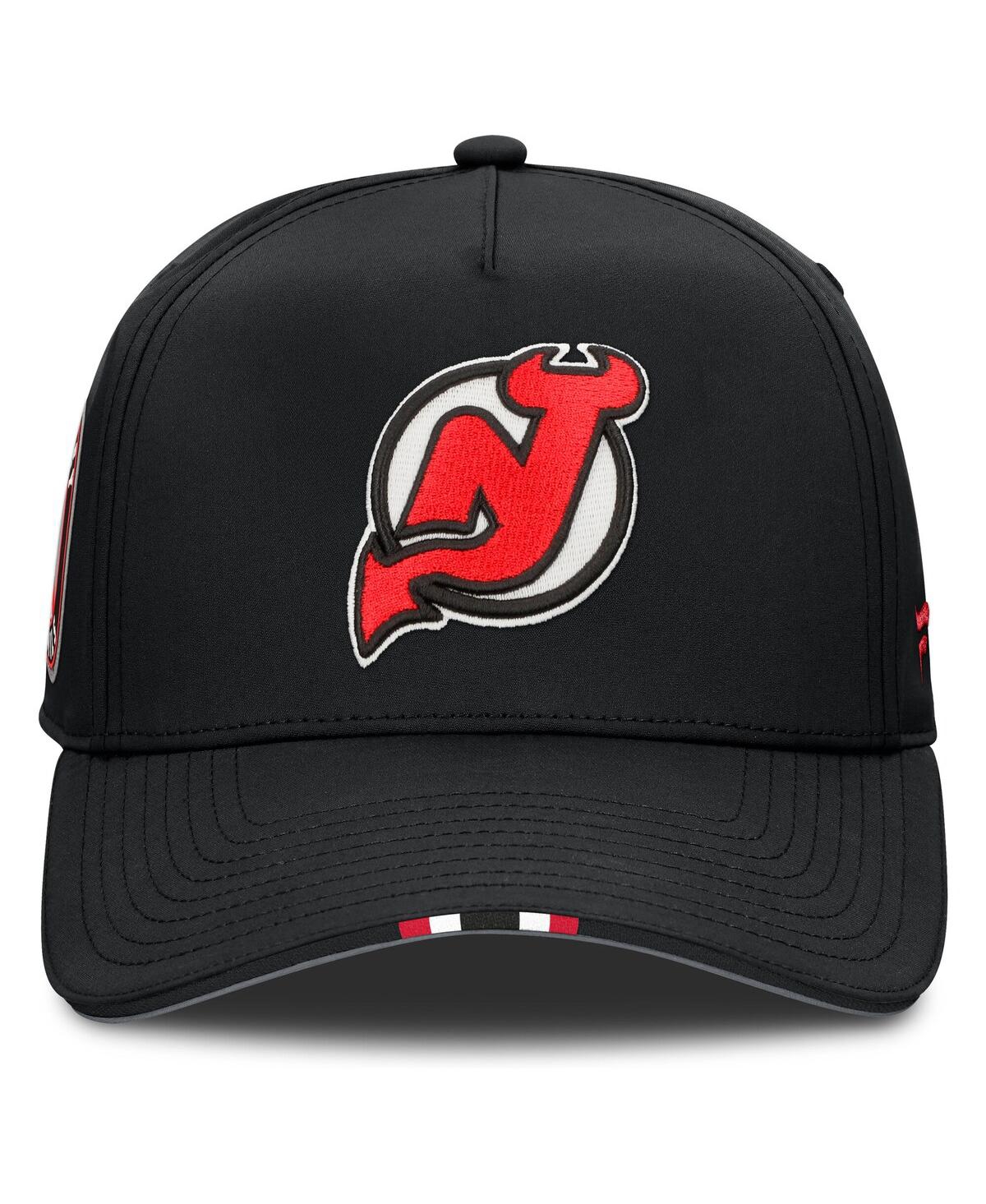 Fanatics Men's Black New Jersey Devils 2025 Nhl Draft Authentic Pro On-stage Podium A-frame Adjustable Hat In Black