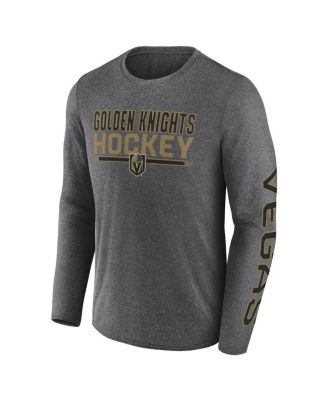Men's Heather Charcoal Vegas Golden Knights Sweep Iconic Synthetic Long Sleeve T-Shirt
