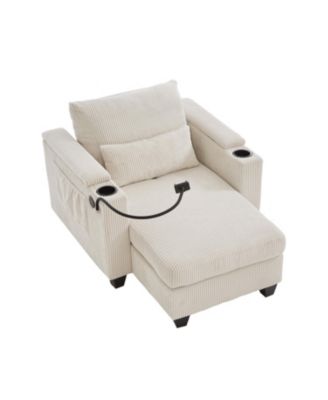 Convertible Sleeper Sofa with USB & Storage