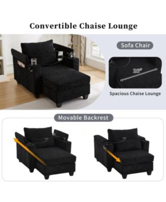 Convertible Sleeper Sofa with USB & Storage