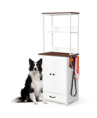 Pet Feeding Station with Storage & Shelving