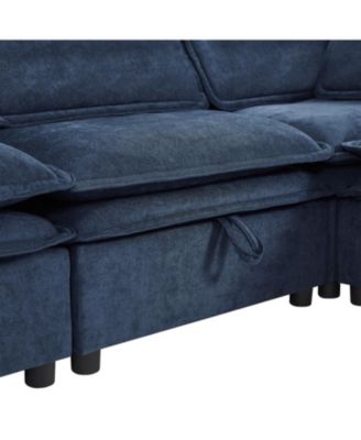 U-Shaped Modular Sofa Bed with Storage